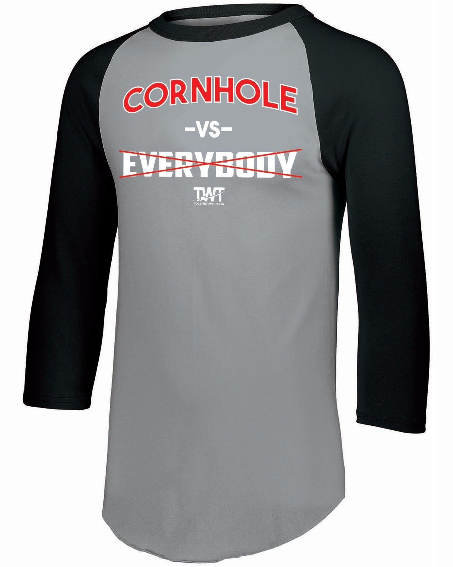 Cornhole VS Everybody Baseball Tee